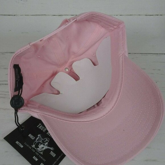 New True Religion Pink Baseball Cap Hat Crystal Horseshoe Logo Bling Minimalist - Picture 11 of 12